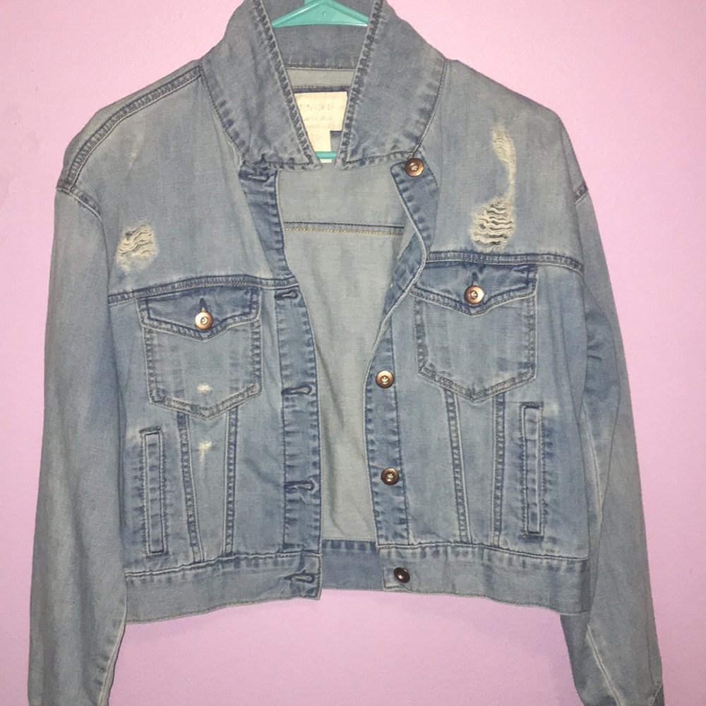cropped jean jacket